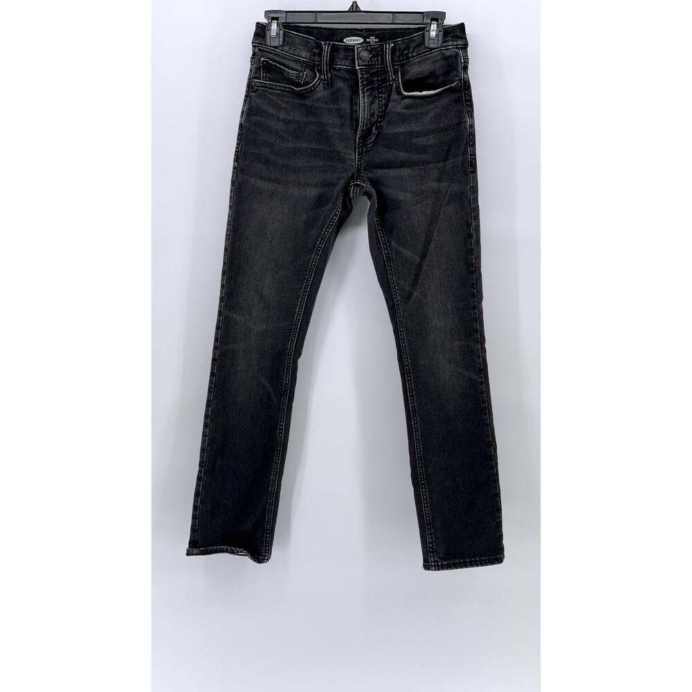 OLD NAVY Men's Black Denim Regular-Fit Slim-Leg Five-Pocket Jeans SZ 29X30